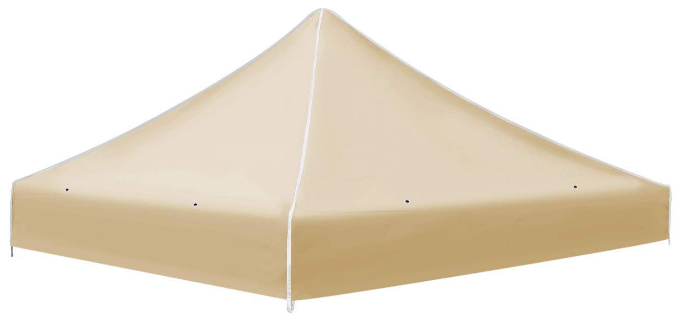 Ez Pop Up Instant Canopy 10'X10' Replacement Top Gazebo Ez Canopy Cover Only Patio Pavilion Sunshade Polyester-Beige