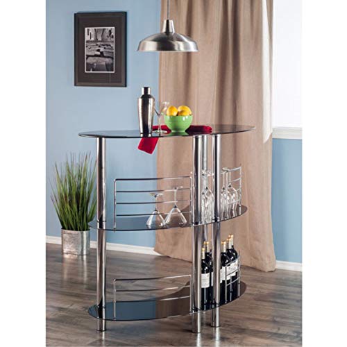 Ergode Deluxe Wood Sasha Accent Table | Sleek Curved Design | Ample Storage | Black Finish | Multiple Finishes Available | Assembly Hardware Included | 20' W x 20' D x 27' H (93347-VV)