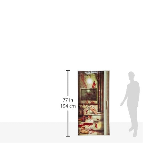 Beistle Creepy Restroom Door Cover - Standard6