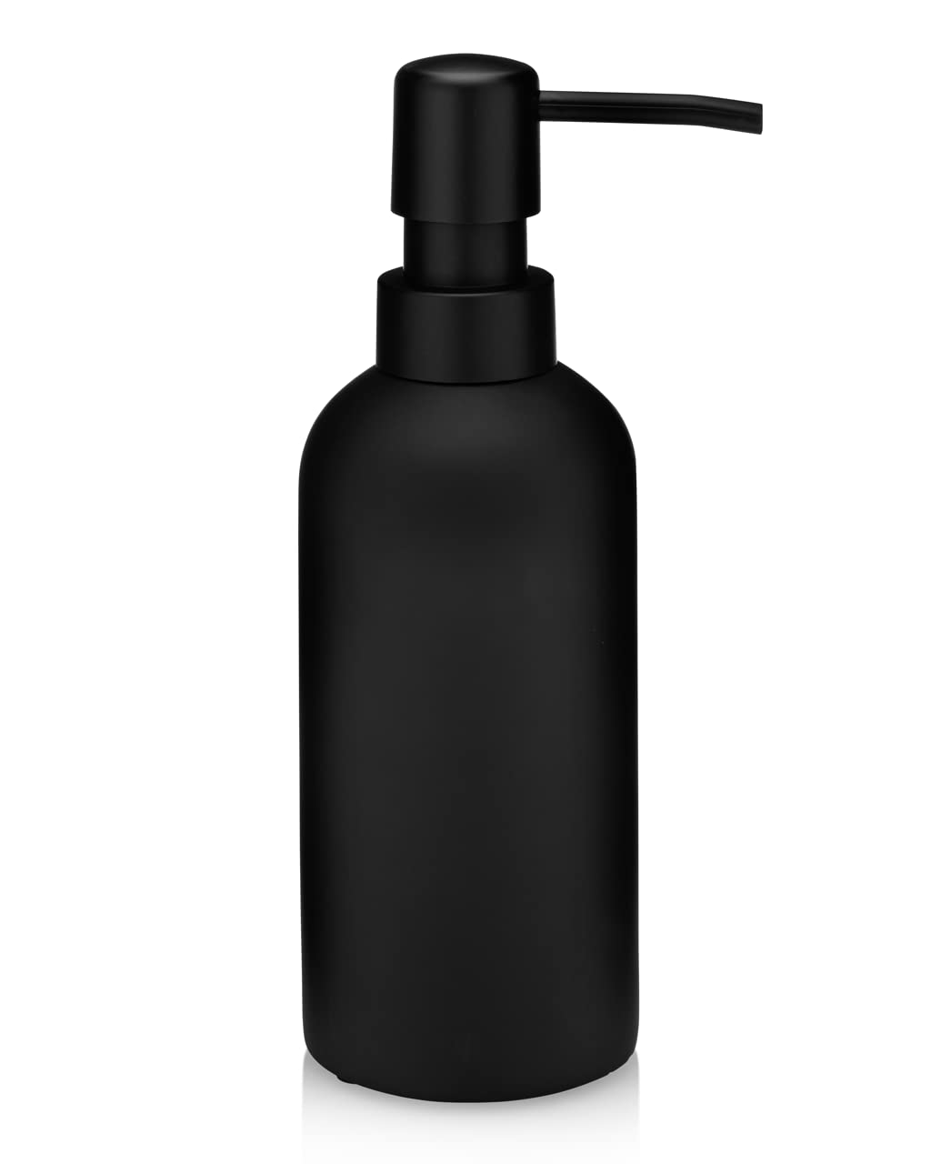 Essentra Home Matte Black Soap Dispenser 10 fl oz / 300ml | Modern Bathroom Countertop Soap Dispensers | Refillable Pump Dispens