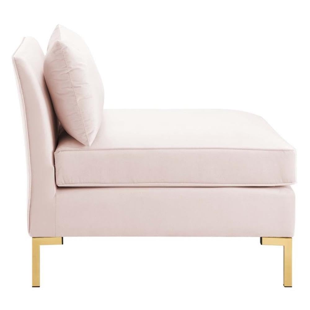Modway Ardent Modern Performance Velvet Armless Chair In Pink/Gold