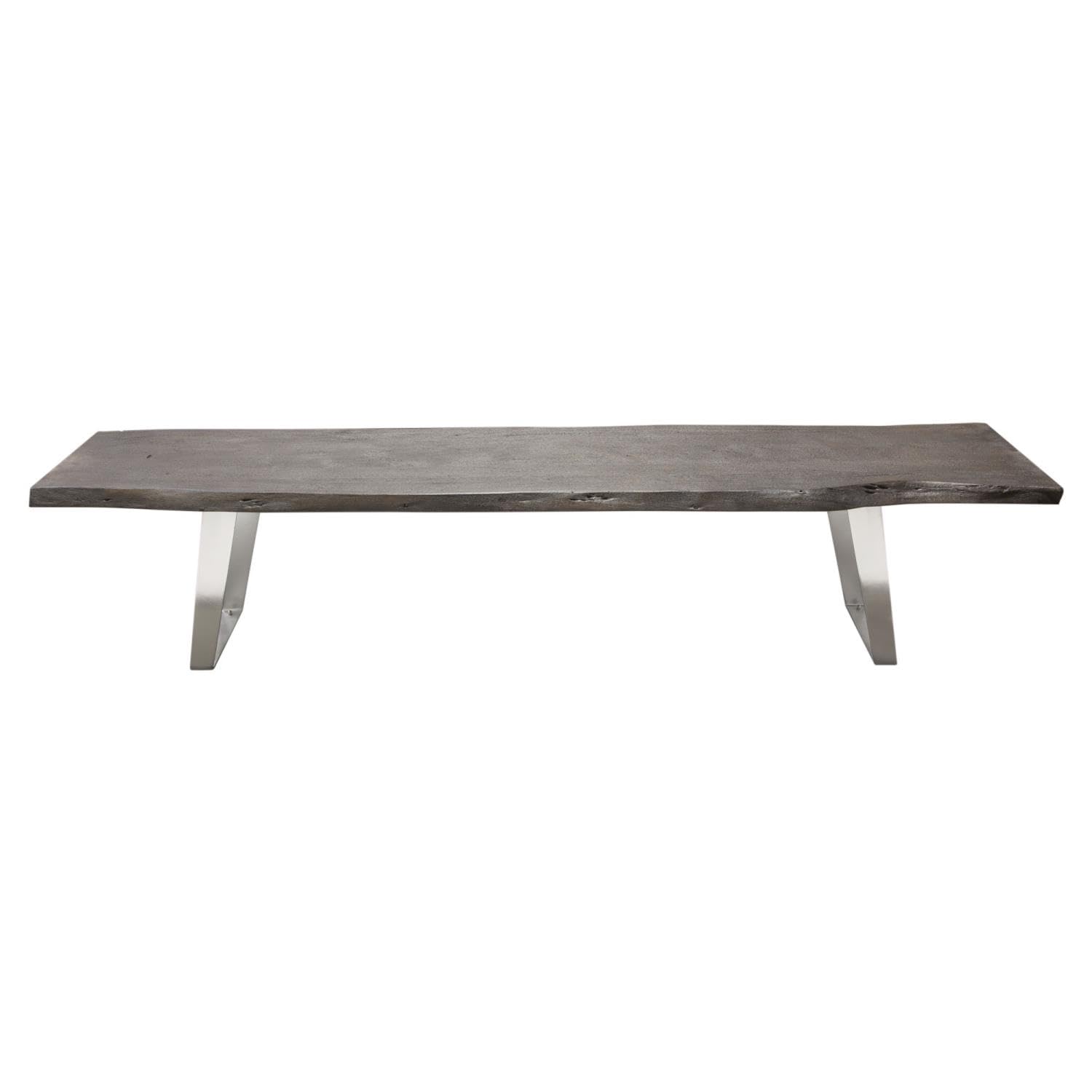 Titan Espresso Wood/Silver Metal Accent Bench by Diamond Sofa