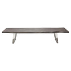 Titan Espresso Wood/Silver Metal Accent Bench by Diamond Sofa