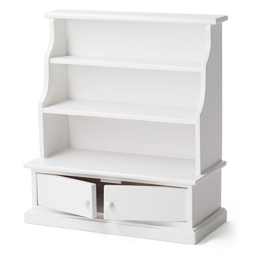 Odoria Dollhouse Bookcase Shelf Miniature: 1/12 Scale Bookshelf Storage for Living Room Antique Retro - Mini Library Wall Displa