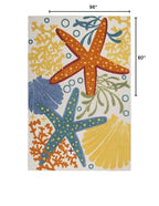 HomeRoots 100% Polypropylene 5’ x 8' Multicolor Indoor Outdoor Area Rug