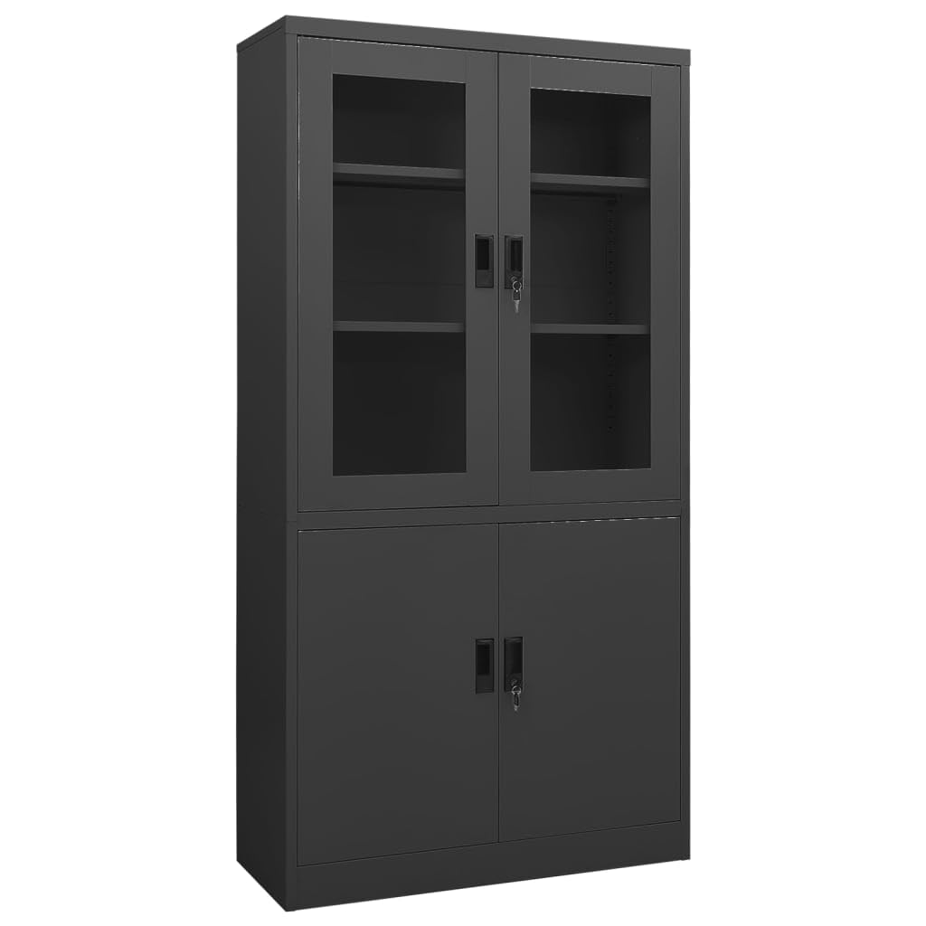 vidaXL Office Cabinet Anthracite 35.4&quot;x15.7&quot;x70.9&quot; Steel