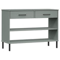 vidaXL Classic Industrial Console Cabinet with Metal Legs, Gray Solid Pine Wood, Large and Spacious with Functional Drawer