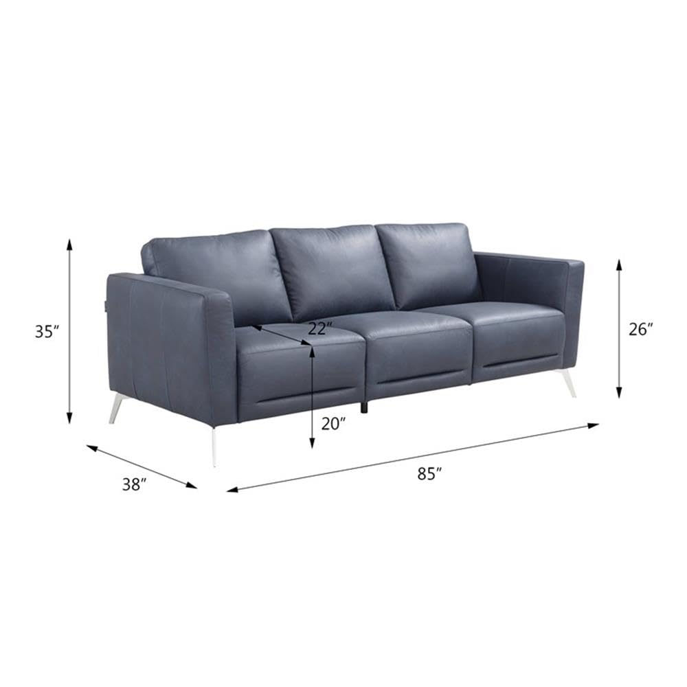 Acme Astonic Sofa in Blue Leather