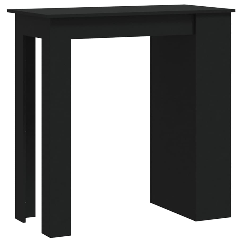 vidaXL Black Bar Table, 40.2&quot;x19.7&quot;x40.7&quot;, Durable Engineered Wood, Featuring Space-Saving Design with Built-in Storage Racks, Ideal for Small Living Spaces