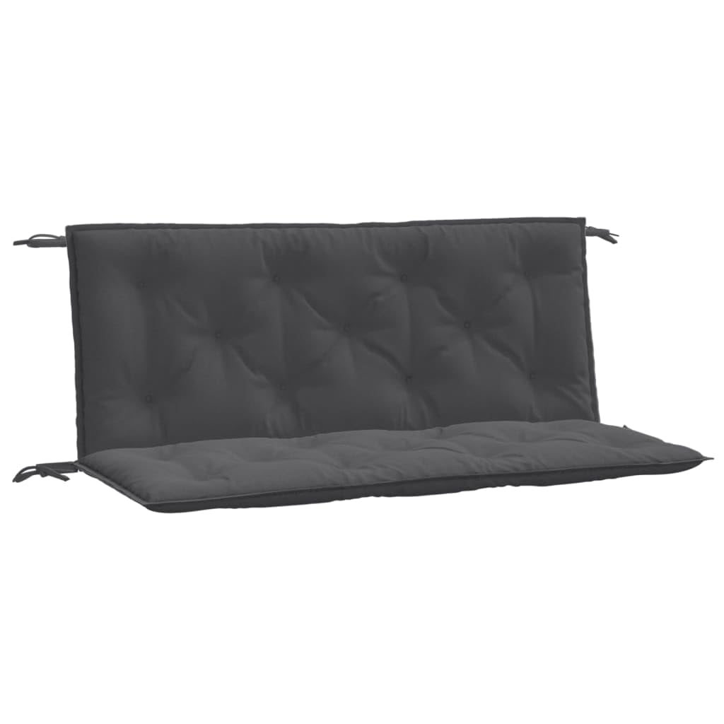 vidaXL Garden Bench Cushions Seat Pad Outdoor Patio 2 Pcs - Melange Cream Fabric, Polyester Hollow Fiber Filling, 47.2''x19.7''x