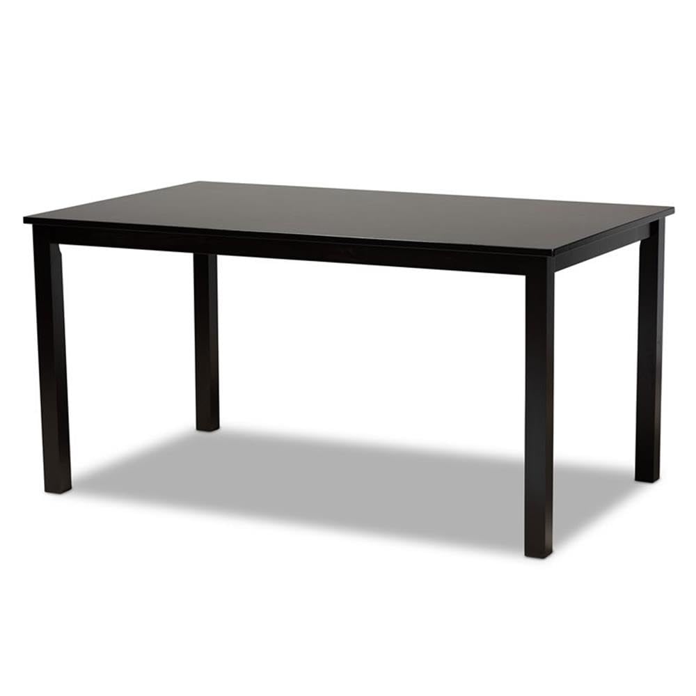 Baxton Studio Dylin Modern and Contemporary Black Faux Leather Upholstered and Dark Brown Finished Wood 7-Piece Dining Set