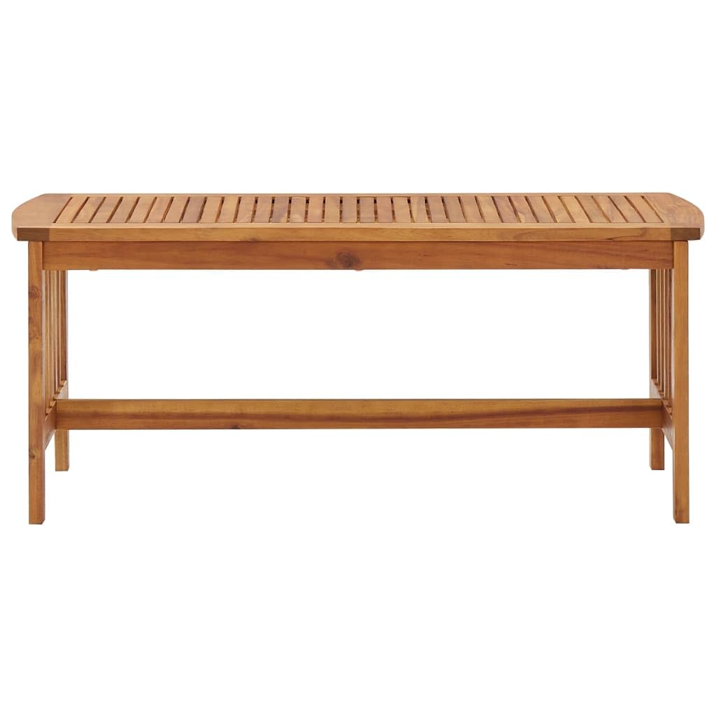 vidaXL Rectangular Coffee Table in Solid Acacia Wood- Oil Finished, Farmhouse Styled Living Room Centerpiece with Slatted Tabletop Design and Unique Grain Pattern