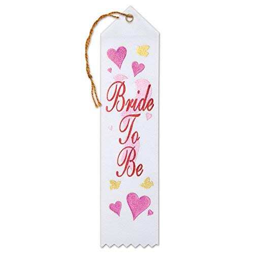 Beistle Bride To Be Award Ribbons, 2 By 8-Inch, 6-Pack