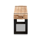 Baxton Studio Henson Rustic and Industrial Natural Brown Finished Wood and Black Finished Metal Bench