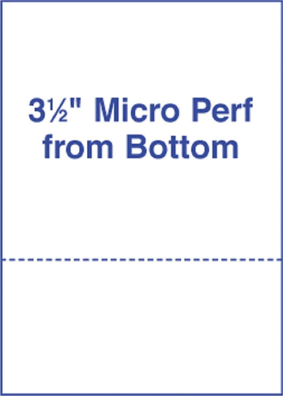 Perforated Paper Alliance Laser Cut Sheet 8.5 X 11 Inch, 20 Lb, 92 Bright - Made In The Usa (3.5 From Bottom, 500 Sheets | Ream)