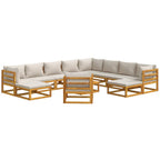 vidaXL 12 Piece Patio Lounge Set with Light Gray Cushions Solid Wood