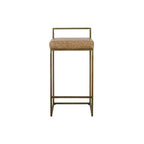 Kosas Home Belfort 26" Leather & Metal Counter Stool in Chestnut/Brass