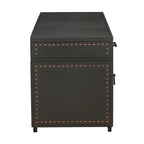 Acme Actaki 3-Drawer Wooden Executive Desk with 2 Doors in Sandy Gray