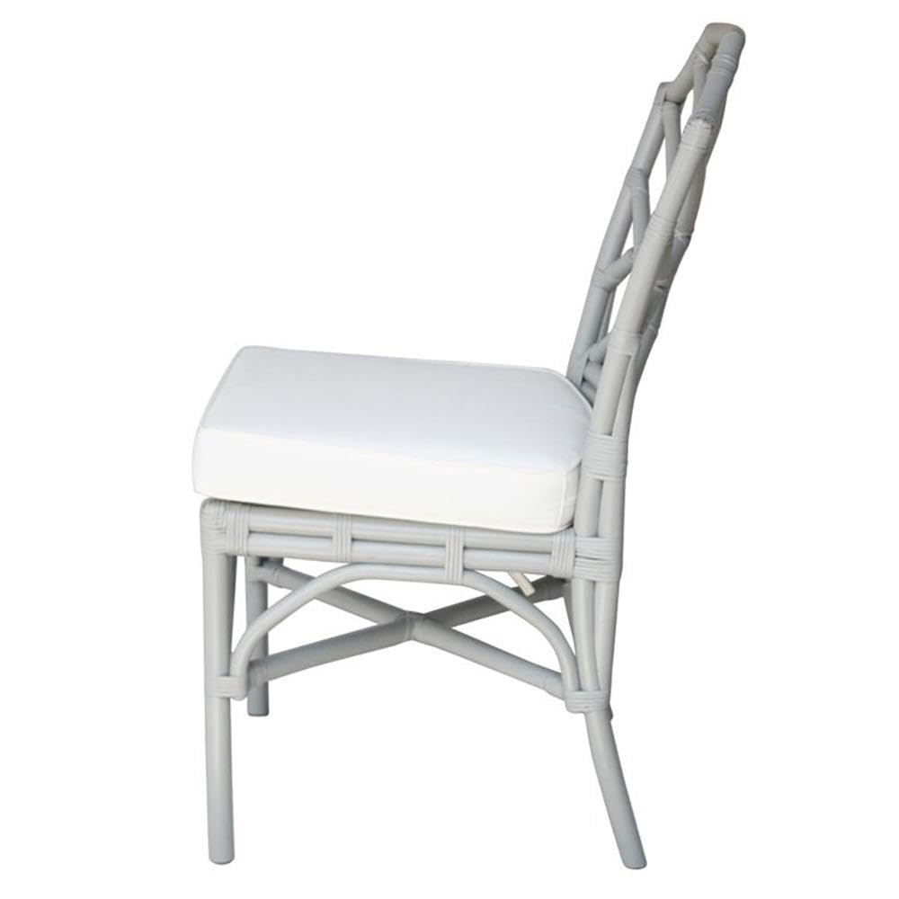 New Pacific Direct Kara 21" Fabric And Rattan Chair In Gray (Set Of 2)
