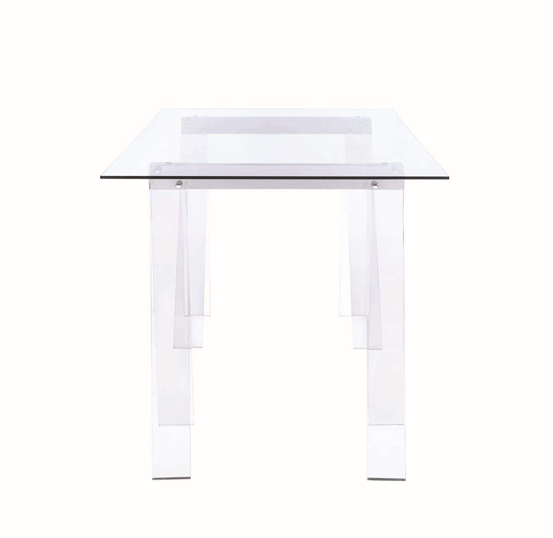 Coaster Home Furnishings Amaturo Acrylic Writing Desk with Glass Top Clear