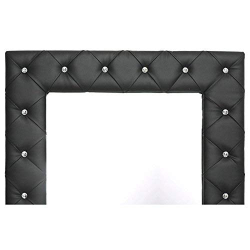 Baxton Studio Stella Crystal Tufted Modern Floor Mirror, White