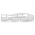 vidaXL Patio Lounge Set - 10 Piece Solid Pinewood Furniture, Rustic White Pallet Design, All-Weather Resistant, Ideal for Indoor/Outdoor Use