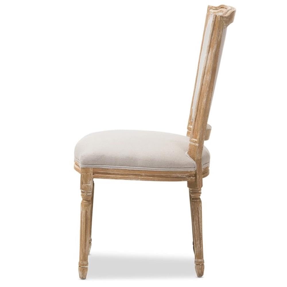 Baxton Studio Cadencia French Vintage Cottage Upholstered Dining Side Chair