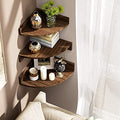 Carpentray Sheesham Wood Corner Shelf Wall Mount, Set Of 3 Floating Shelves For Wall Storage And Display, Rustic Wall Shelves Wo