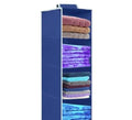 Wudyhome Bags Foldable Hanging Closet Organiser, 4 Layer, NonWoven, Blue, Wardrobe Shelf For Clothes Storage, Pack Of 1