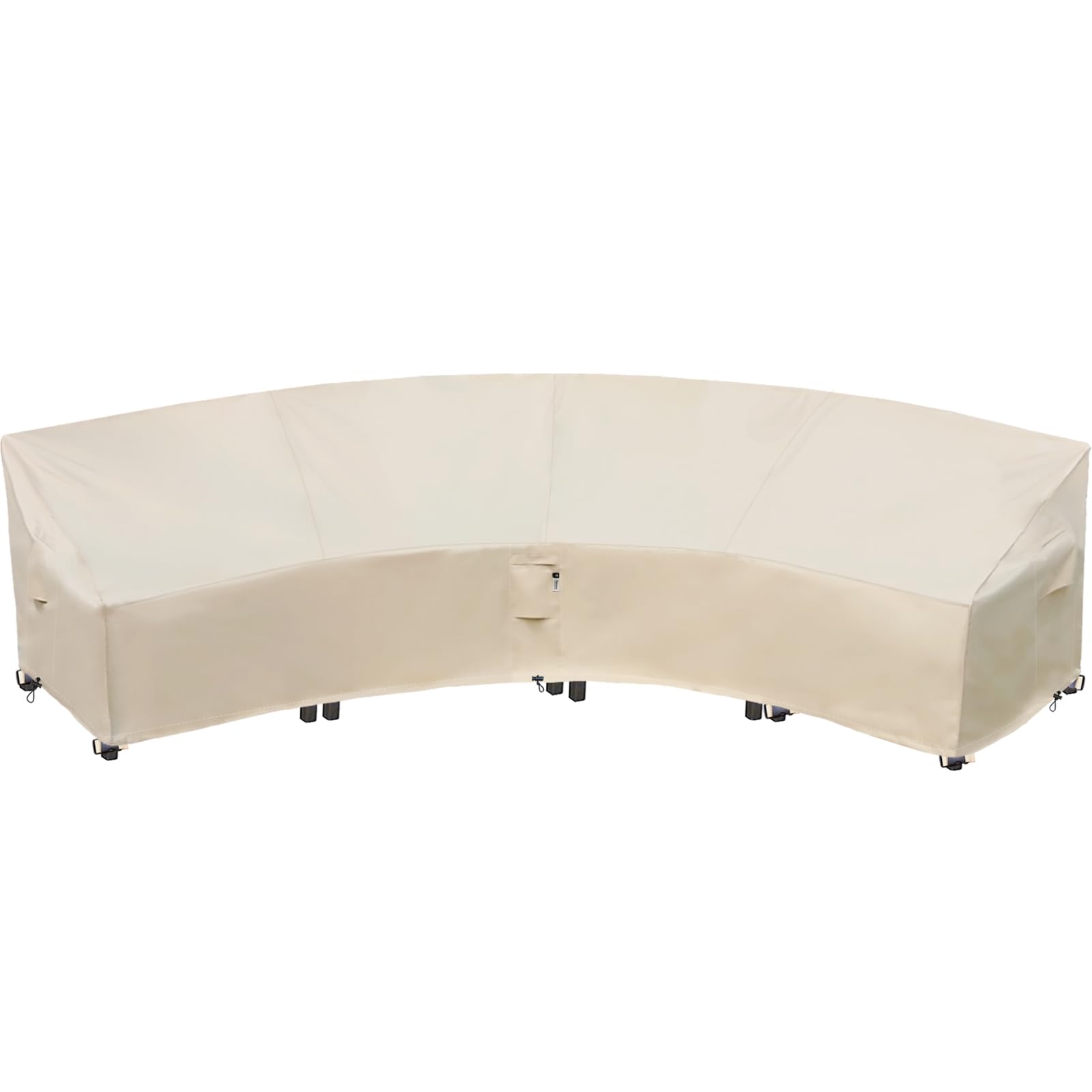 Flexiyard Curved Patio Furniture Cover For Outdoor Sectional Sofa, 190'(128') Reinforced Waterproof 600D Patio Sectional Couch
