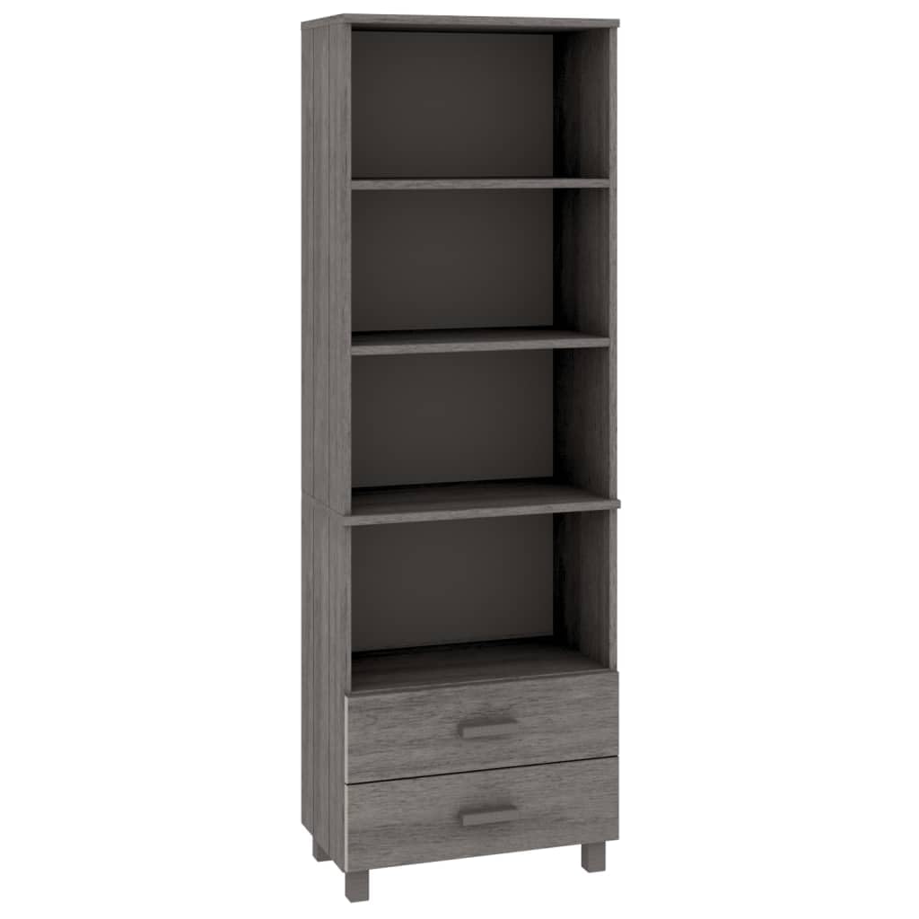 vidaXL Cabinet Bookshelf Entryway Cabinet HAMAR Light Gray Solid Wood Pine