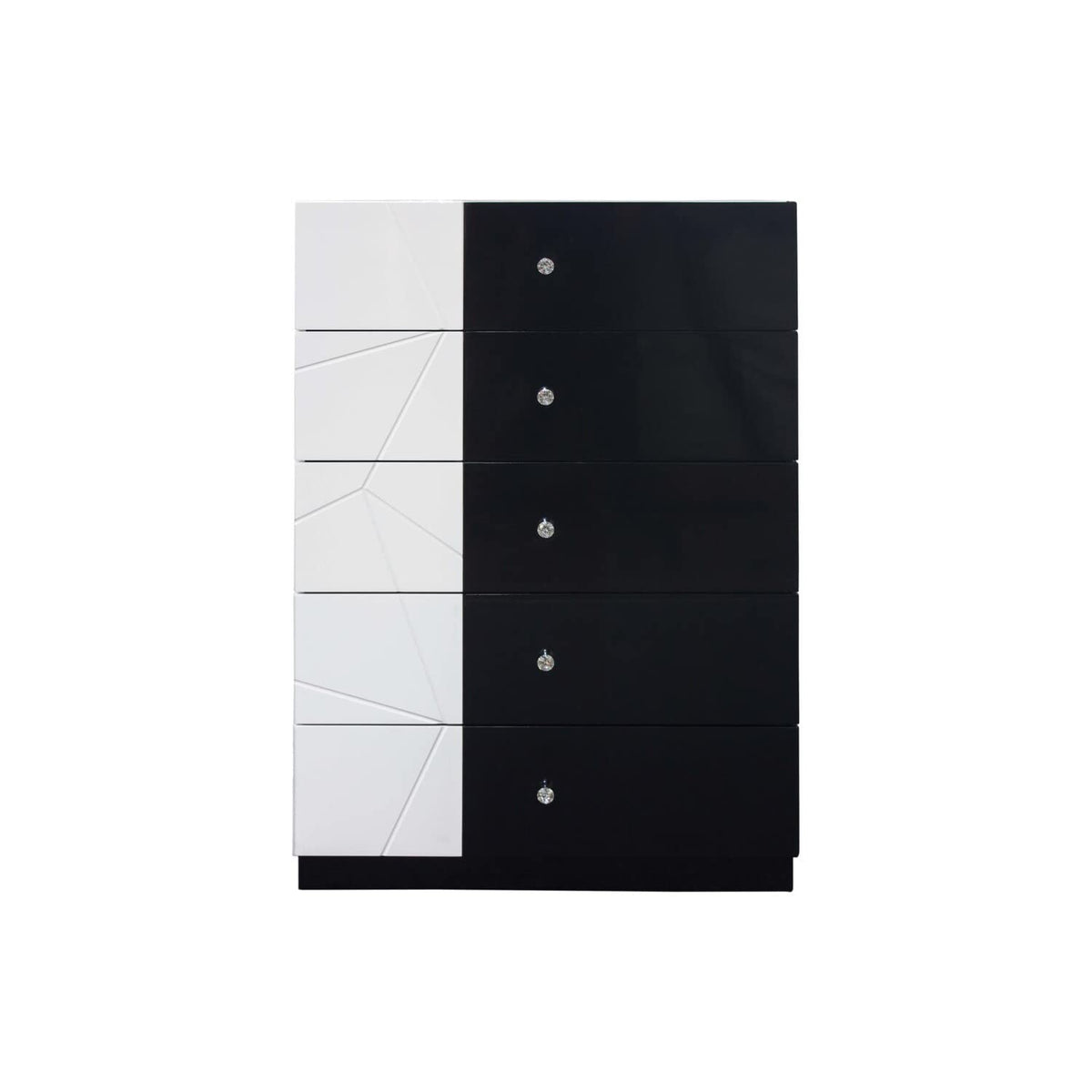 Best Master Furniture Modern White And Black 5-Drawer Chest