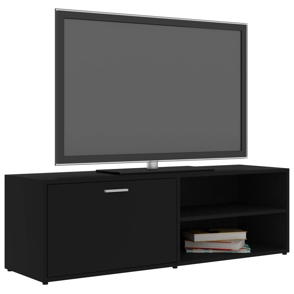 vidaXL TV Stand, TV Stand for Living Room, Sideboard with Storage, TV Console Media Unit Cupboard, Scandinavian Style, Black Engineered Wood