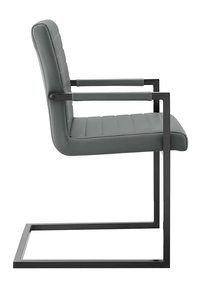 Modway Savoy Vegan Leather Dining Chair Set of 2, Gray