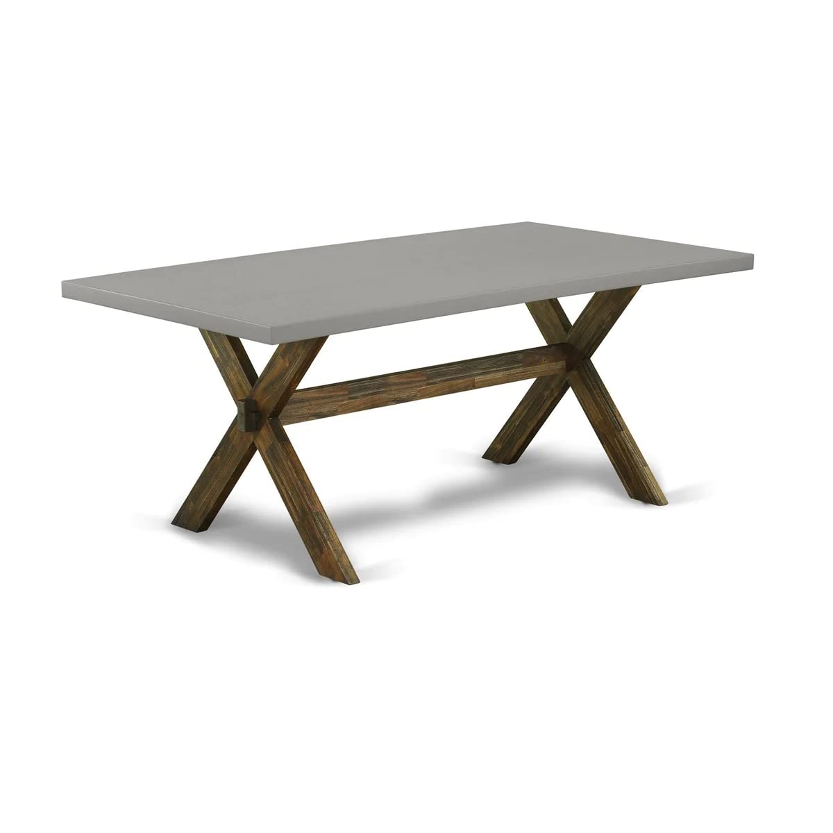 East West Furniture X2-797 3 Piece Dinette Set for Small Spaces Contains a Rectangle Dining Table with X-Legs and 2 Dining Table Bench, 40x72 Inch, Multi-Color