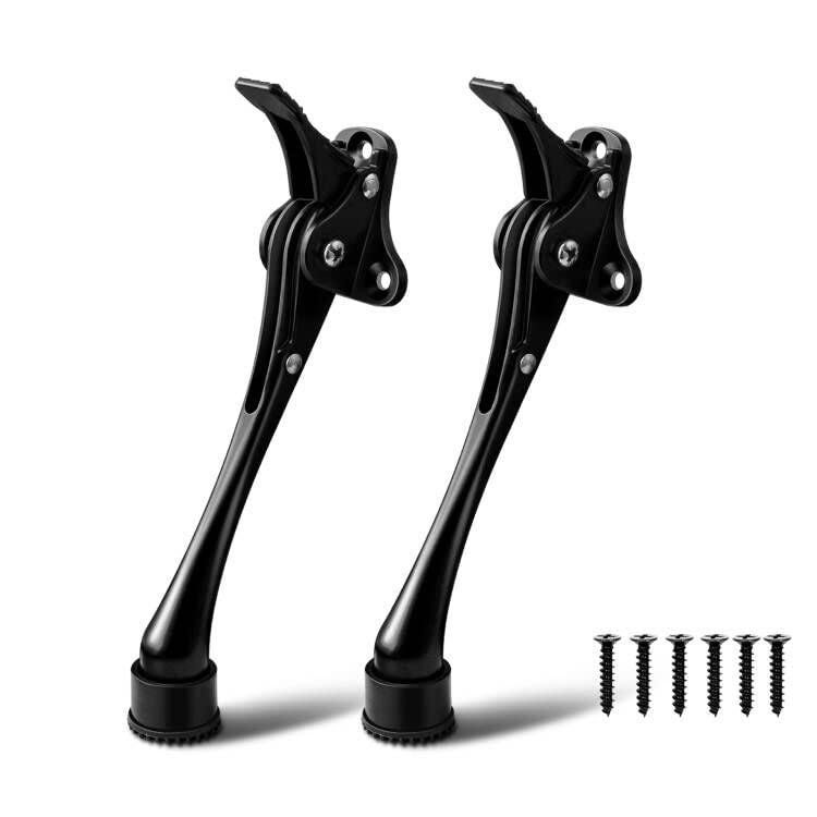 Door Stoppers, 6 Inch Kickdown Door Stop, Non-Slip Rubber Tip, One Touch Heavy Duty Door Stopper For Bottom Of Door, Adjustable