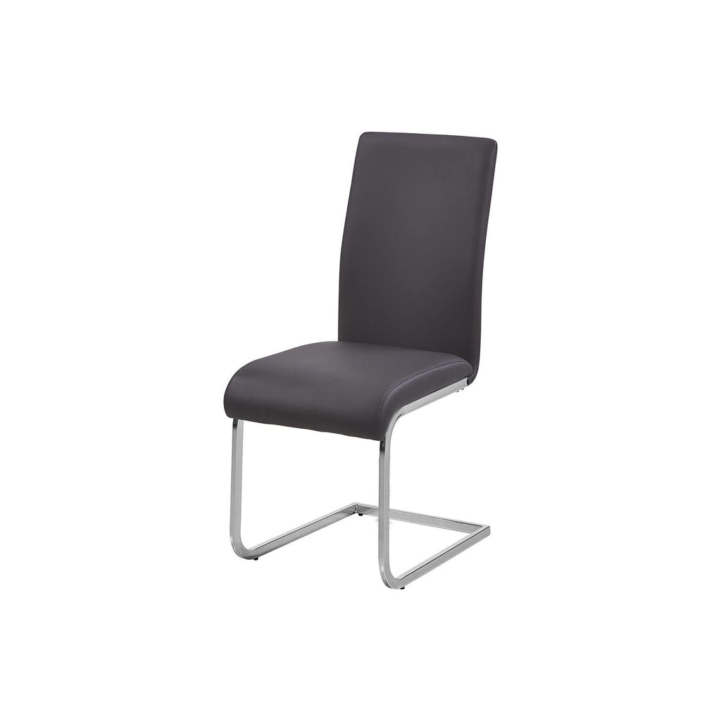 Best Master Furniture Mirage Faux Leather Parson Dining Chairs - Set Of 2, Gray