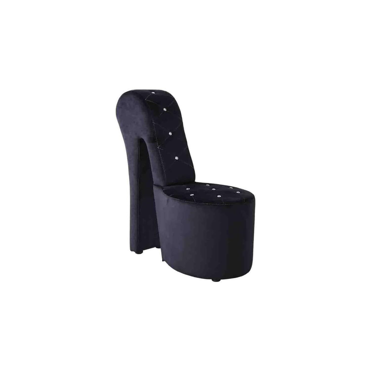 Best Master Furniture Tristram 19" Velvet High Heel Shoe Chair in Black