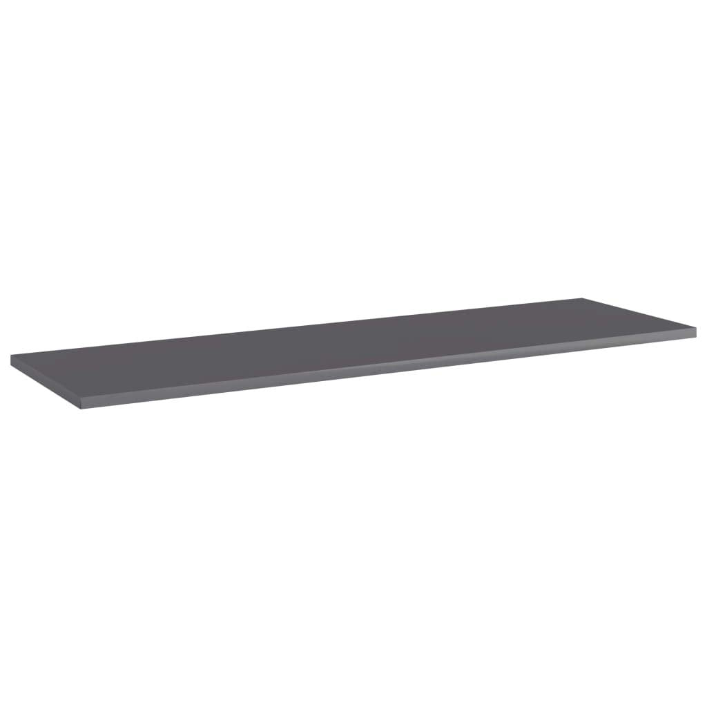 vidaXL Bookshelf Boards - 4 pcs Set, High Gloss Gray, Sturdy Engineered Wood, Easy Installation, Modern Home Decor, 39.4&quot;x11.8&quot;x0.6&quot; Dimensions