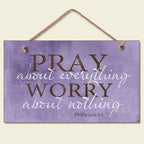 Ergonflow Pray About Everything Wooden Sign Decor 9.5' By 5.75' 41-250 (Premium Edition)