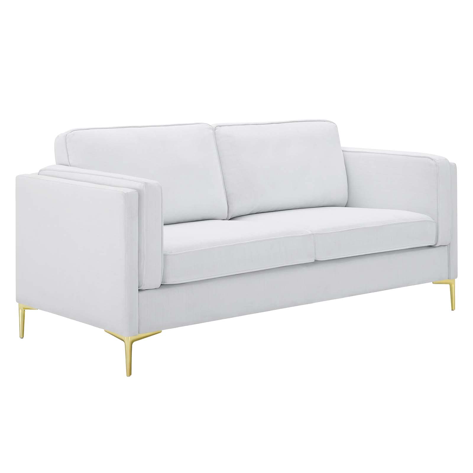 Modway Kaiya Upholstered Fabric Sofa, 33.5 x 71 x 32, White