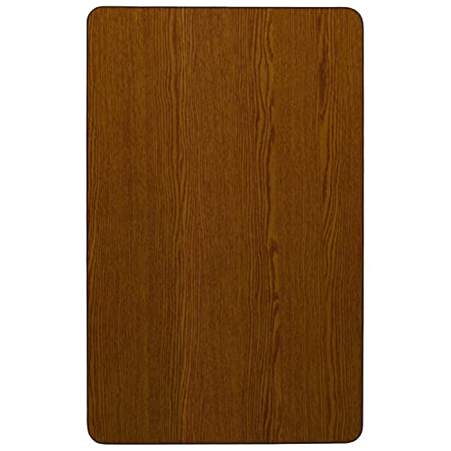 Flash Furniture Wren 30''W x 48''L Rectangular Oak HP Laminate Activity Table - Height Adjustable Short Legs