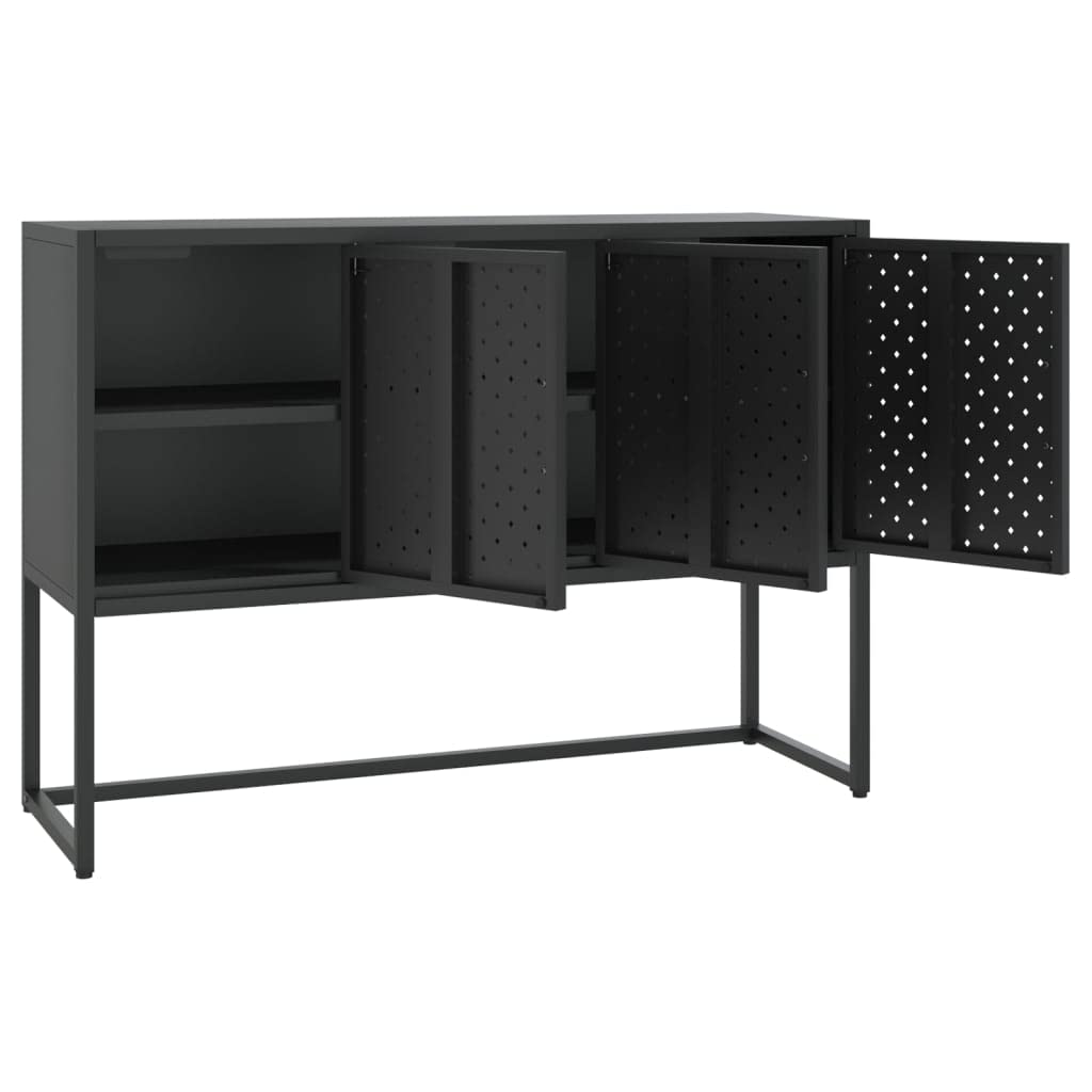 vidaXL Sideboard Black 41.3&quot;x13.8&quot;x29.5&quot; Steel