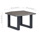 vidaXL Coffee Table Sofa End Table with Live Edges Gray Solid Wood Acacia