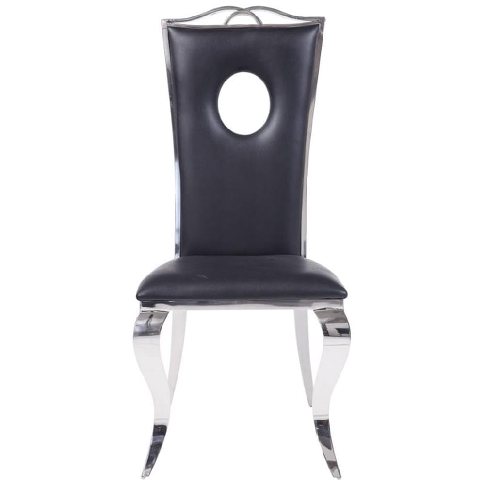 Acme Furniture Cyrene Side Chair (Set of 2) in PU and Stainless Steel