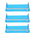 STIMULUS Acrylic Stylish Bathroom Shelf with ss Patti Size6x12 ColourBlue (Set of 3 pcs)