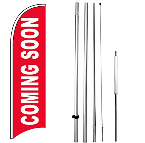 Coming Soon - Windless Feather Swooper Flag Banner Sign Kit Rb-H