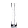 WGV Tall Masterpiece Glass Vase, 3 W x 17.7 H, (Multiple Sizes Choices) Clear Large Block Gathering Concaved Floral Centerpiece,