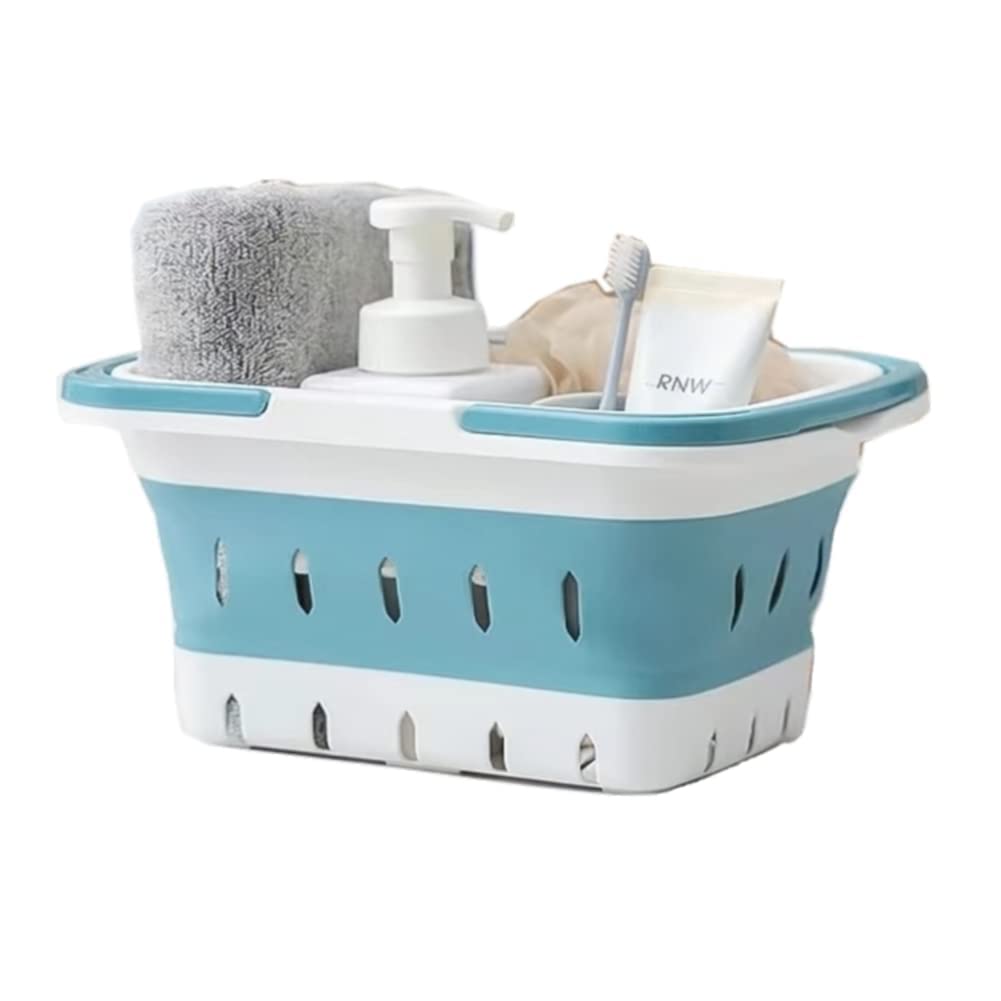 ANNIYA Plastic Caddy for Cleaning Supplies Products, Storage Collapsible Basket with Handles, Box Organizer Bin for Bathroom, Ki