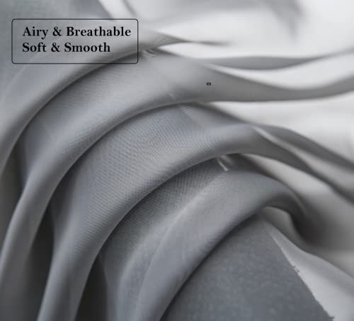 Pi Grey Sheer Curtains 63 Inches Length,Extra Light Voile Window Draperies For Living Room/Bedroom 2 Panels (Dark Grey,W42Xl63)